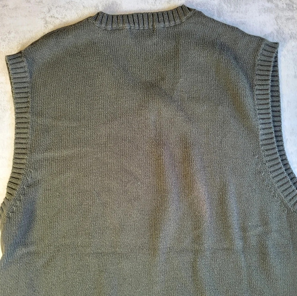St. John's Bay Green Knit Grandpa Sweater Vest - Picture 8 of 9